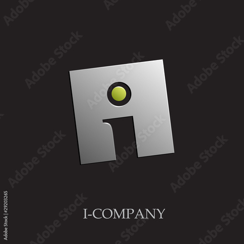 Logo initial letter I on black background # Vector