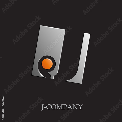 Logo initial letter J on black background # Vector