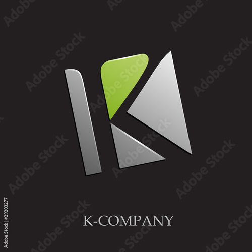 Logo initial letter K on black background # Vector