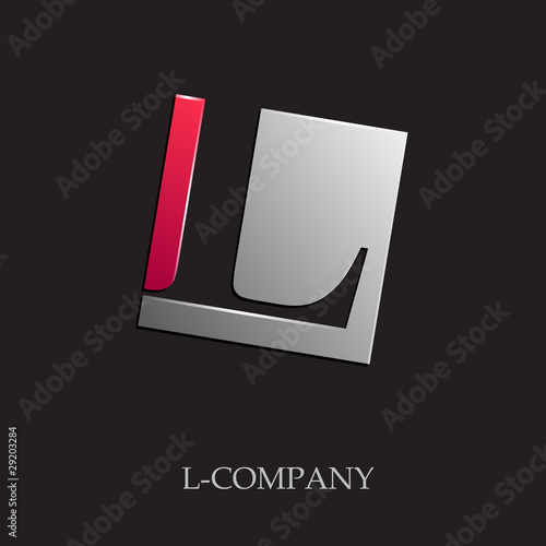 Logo initial letter L on black background # Vector