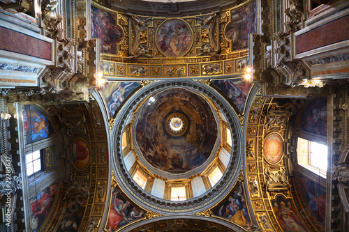 painted dome in Papal Basilica of Saint Mary Major.