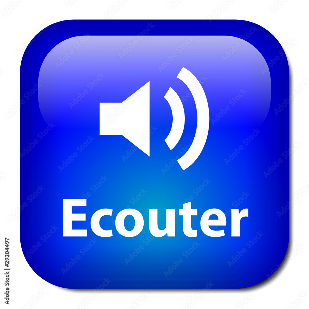 Bouton "ECOUTER" (en direct informations audio radio actualités) Stock  Vector | Adobe Stock