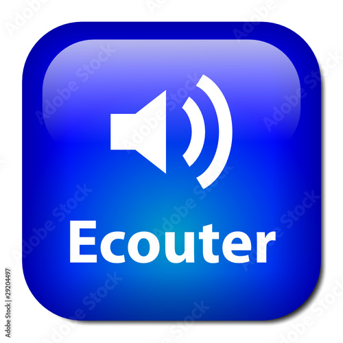 Bouton "ECOUTER" (en direct informations audio radio actualités)