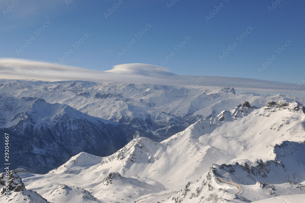 mountain snow sunset mountain snow sunset