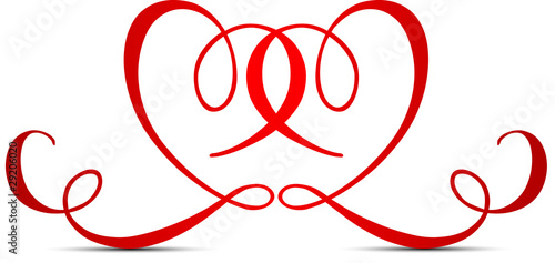 coeur amoureux sur fond blanc