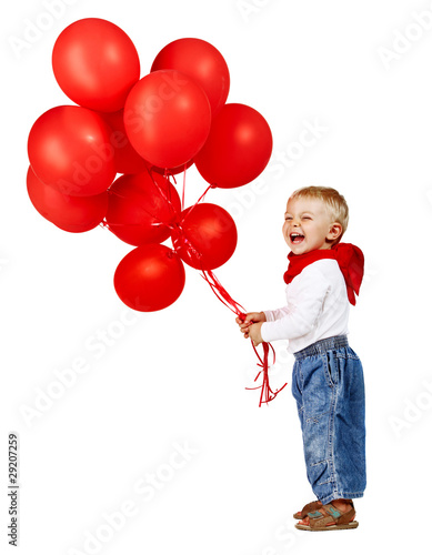 boy with red ballons.