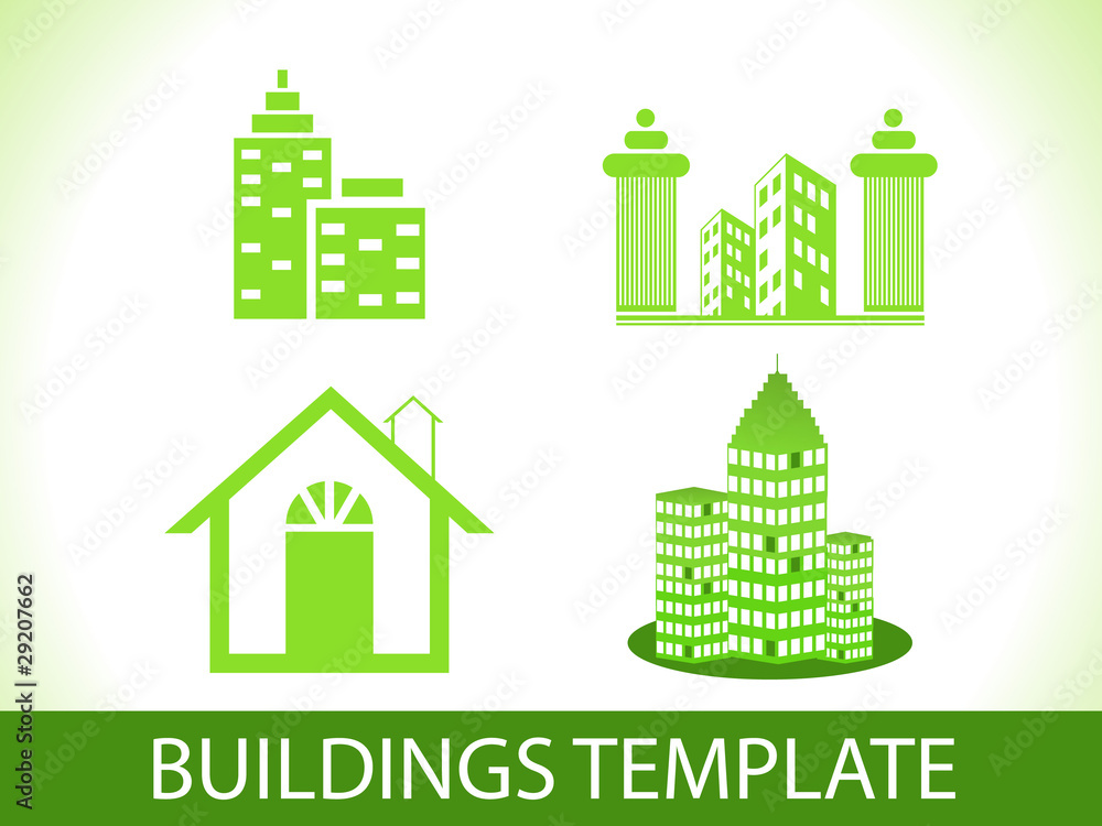 abstract green buildings template