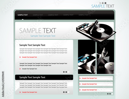 music website vector template