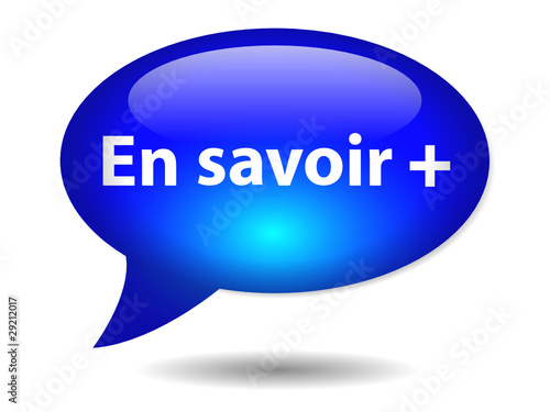Icône Bulle "EN SAVOIR +" (plus information aide consommateur)