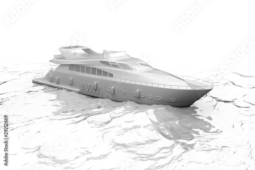 Luxury yacht  isolated white 