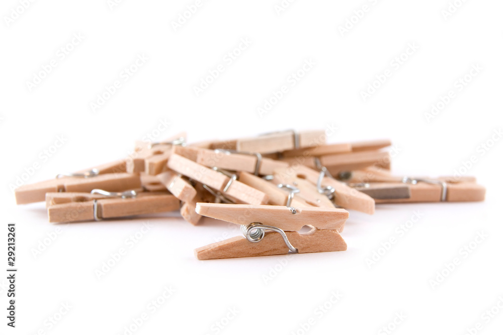 Pegs on a White Background Pegs on a White Background