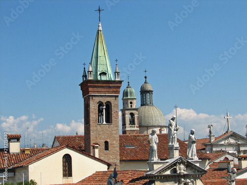 Towers and steeples of an Italian city near Venice