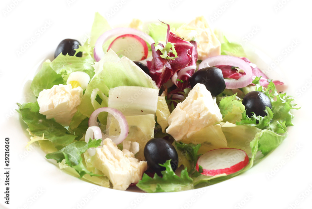 Green Salad with Feta and Black Olives Green Salad with Feta and Black Olives