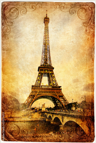 Eiffel tower - retro picture #29217673