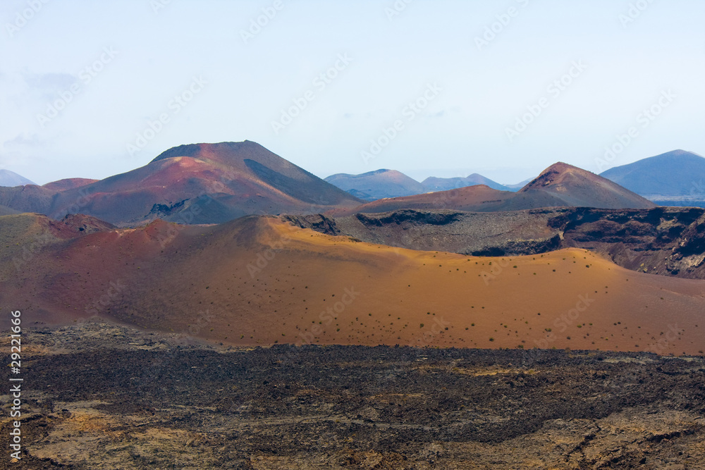 Vulacanic landscape of ( Montains of Fire ) ,in Lanzarote Island Vulacanic landscape of ( Montains of Fire ) ,in Lanzarote Island