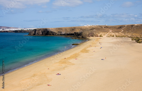 Beautiful beach and sea in Lanzarote island Spain