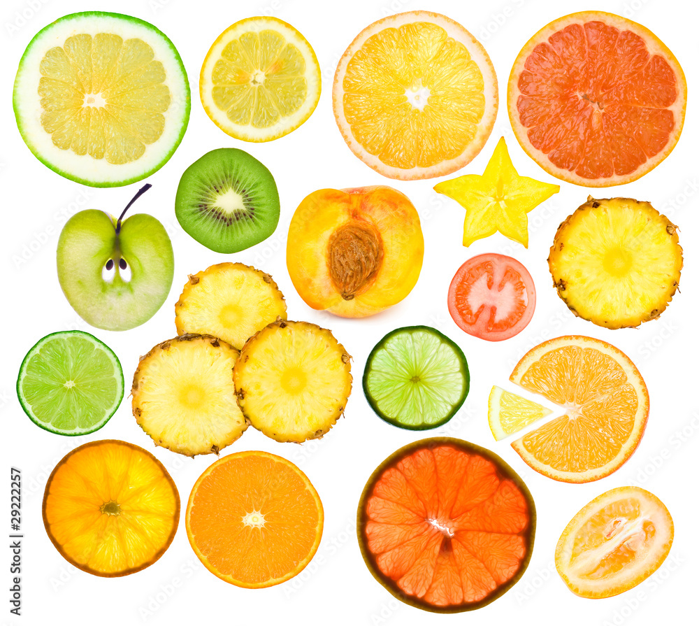 Obraz premium set of different fruits slices