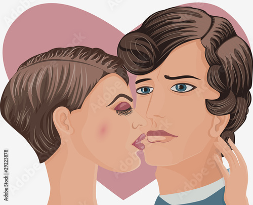 girl kissing her boyfriend