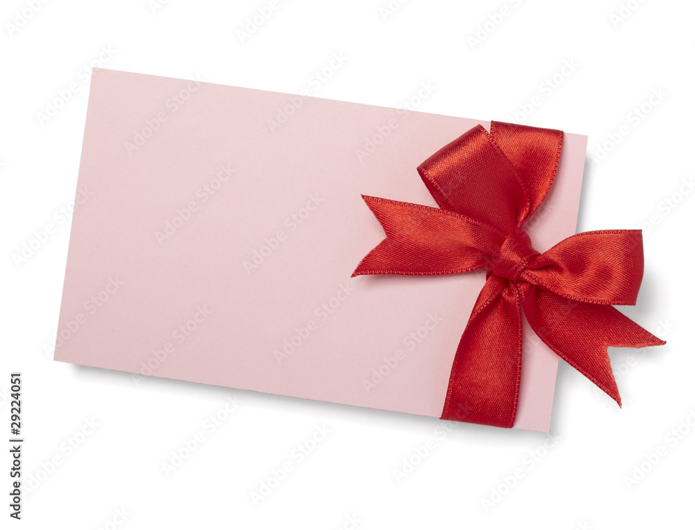 red ribbon card note red ribbon card note