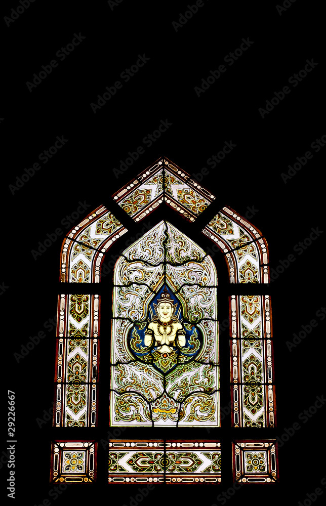 Stained glass in Thai temple