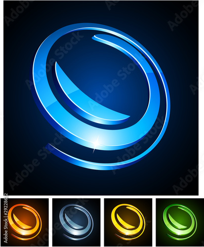 3d round emblems.