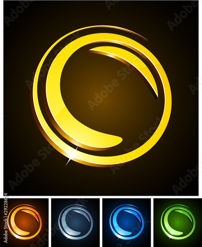 3d round emblems.