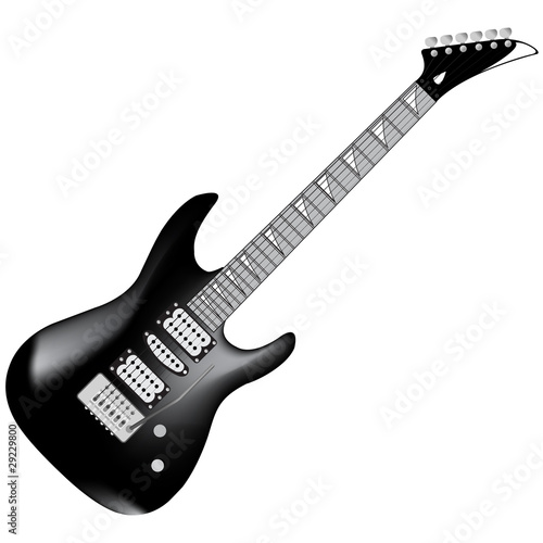 Vector black electric guitar