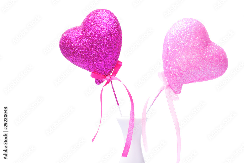 Two pink hearts