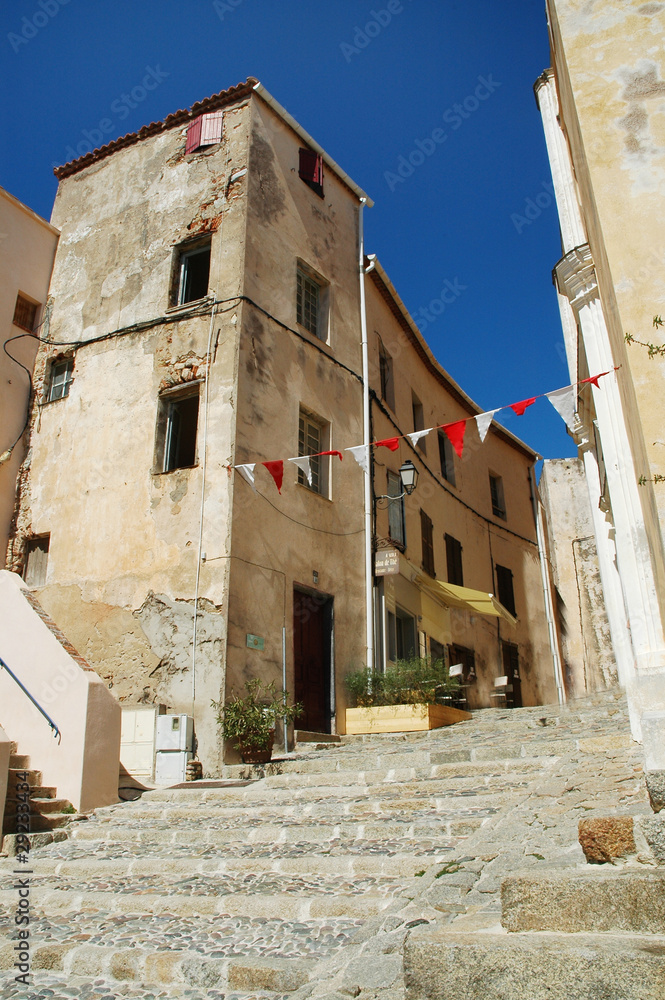 Narrow street of Calvi, Corsica