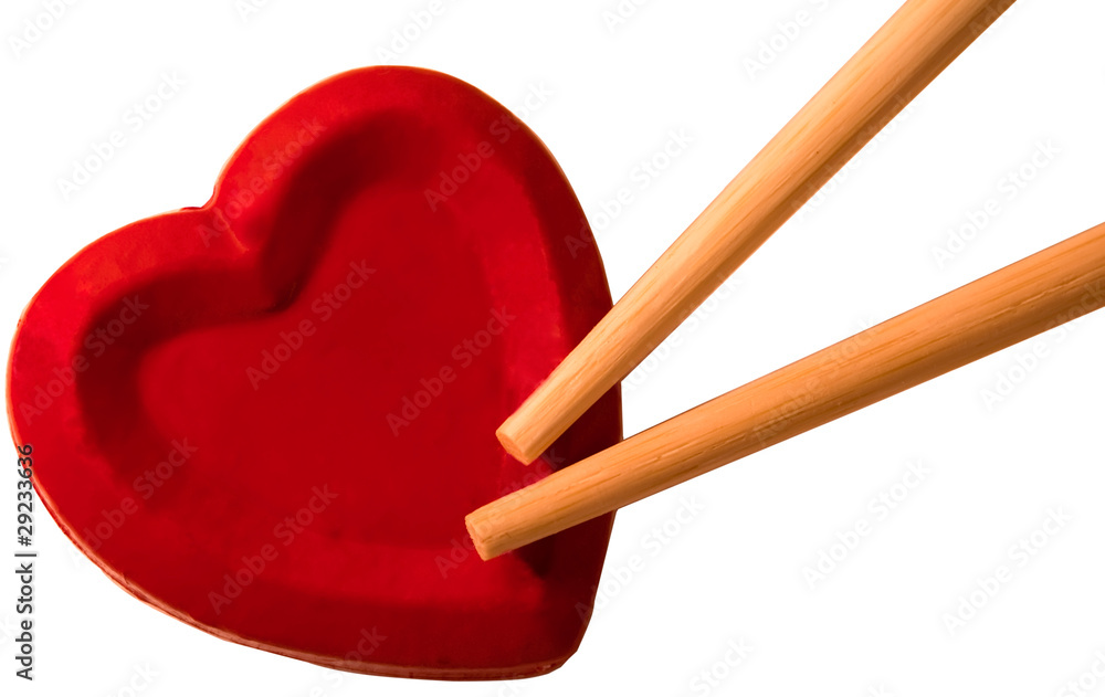 Heart with chopsticks Heart with chopsticks
