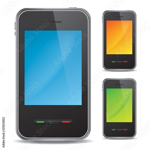 Handy set blau orange grün