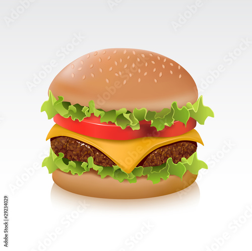 Delicious juicy cheeseburger