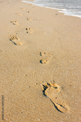 Beachwalk on the sea sand beach