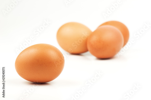 Eggs on a white background