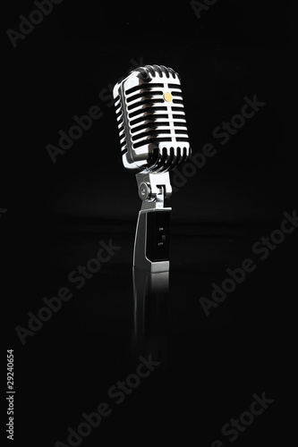 black 50s 60s microfono photo