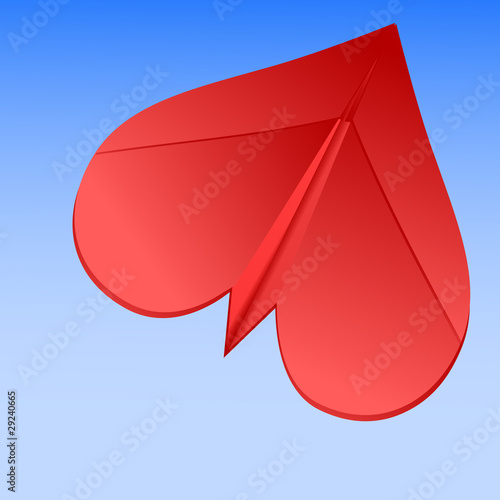 Heart paper airplane