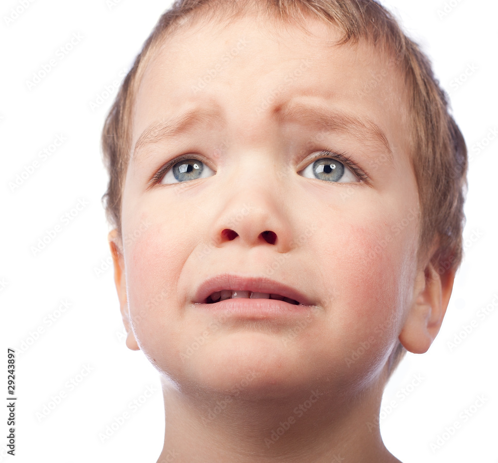 Portrait of small sad boy Portrait of small sad boy