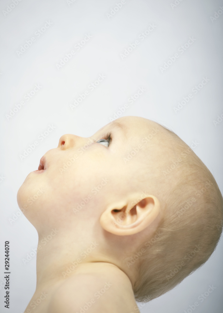 cute baby looking up