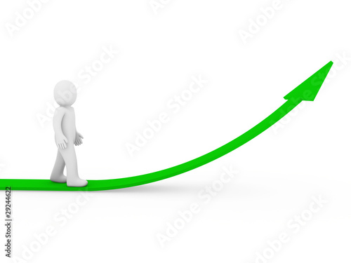 3d human arrow success grow...