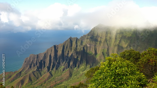 Time lapse Clouds over Kalalau Valley, Kauai, Hawaii