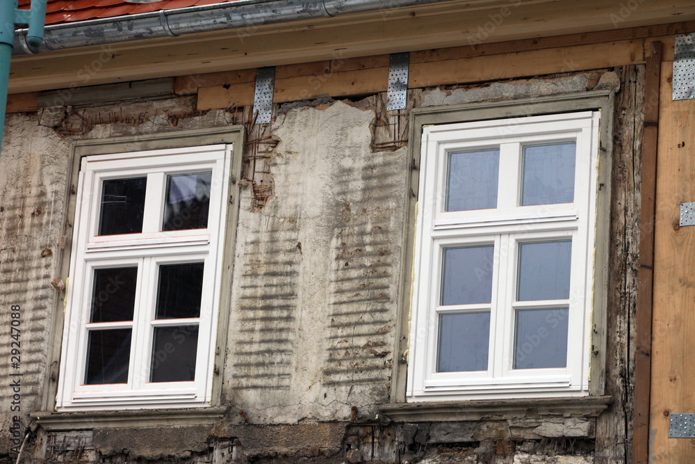 neue fenster in einem altbau StockFoto Adobe Stock