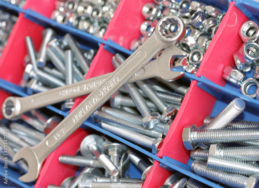 Fototapeta premium spanners, bolts and nuts