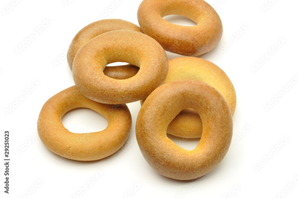 bagels on white background