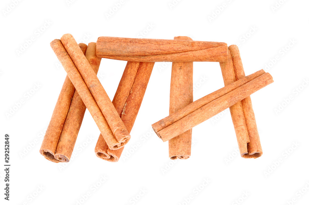 Cinnamon sticks, studio isolated on white background Cinnamon sticks, studio isolated on white background