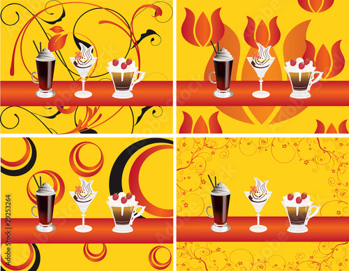 bar restaurant lounge coffee Illustration vector ice glasses