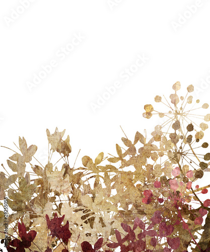 Flower Art in Stone Texture isolated