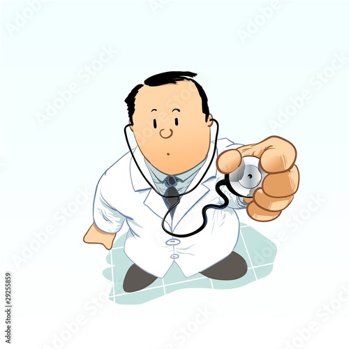 Detailed Vector illustration of a doctor with stethoscope