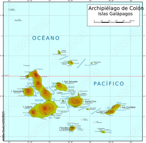 Karte Galapagos Inseln