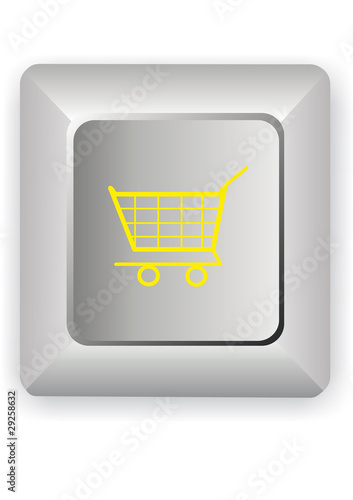 computer keyboard with supermarket trolley