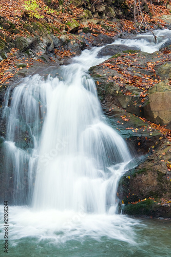 Fototapeta Naklejka Na Ścianę i Meble -  Waterfalls on Rocky Autumn Stream